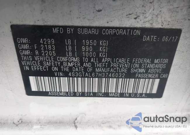 4S3GTAL67H3746032: 43966373