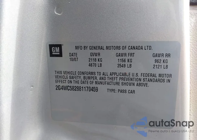 2G4WC582881170459: 43966384