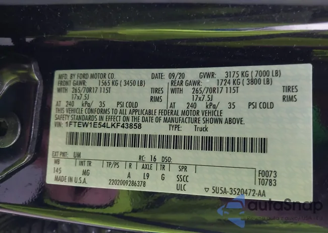 1FTEW1E54LKF43858: 43966446