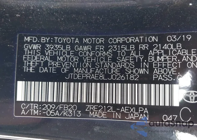 JTDEPRAE8LJ026182: 43966539