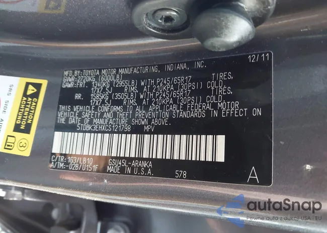 5TDBK3EHXCS121798: 43966590