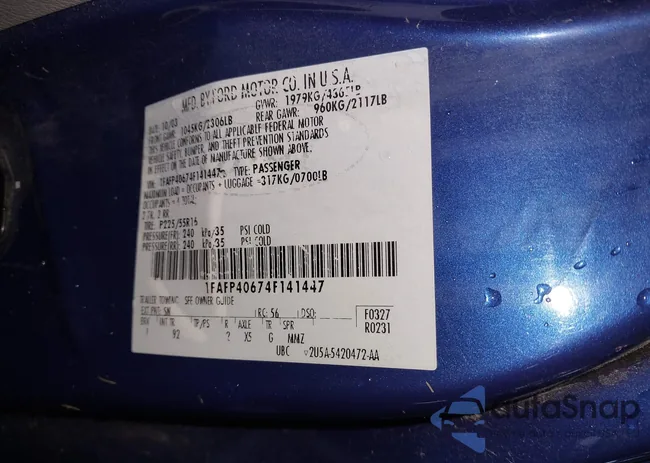 1FAFP40674F141447: 43966637