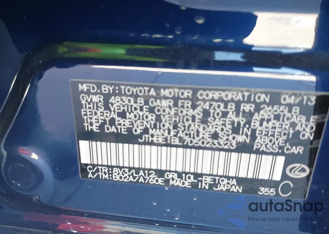 JTHBE1BL7D5023323: 43966726