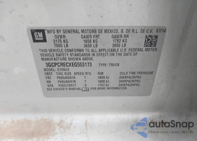 3GCPCRECXEG553173: 43966729