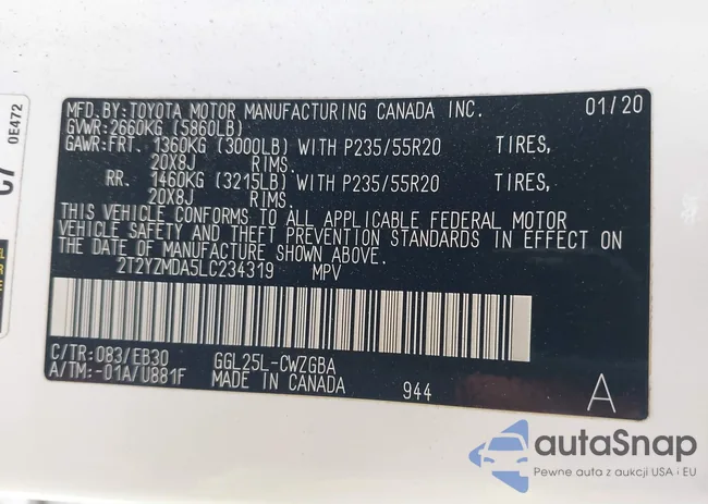 2T2YZMDA5LC234319: 43967866