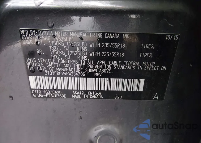 2T3YFREV4FW234706: 43967958