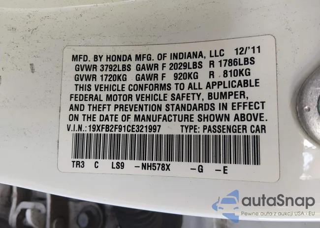 19XFB2F91CE321997: 43968047