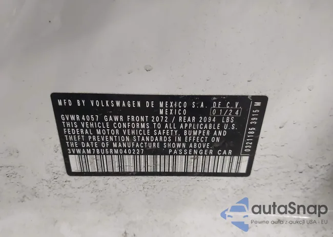 3VWAM7BU5RM040227: 43968052