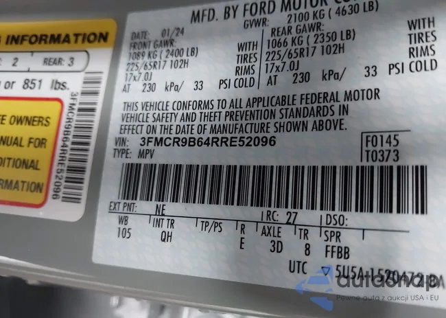 3FMCR9B64RRE52096: 43968146