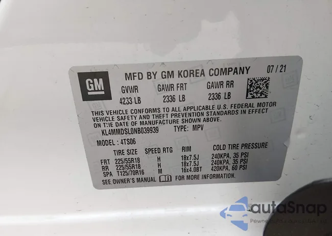 KL4MMDSL0NB039939: 43968167