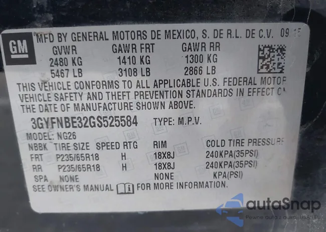 3GYFNBE32GS525584: 43968197