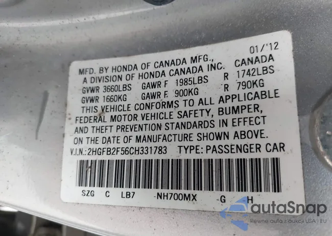 2HGFB2F56CH331783: 43968256