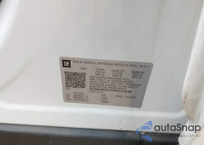 3GNAXKEV1MS151838: 43968299