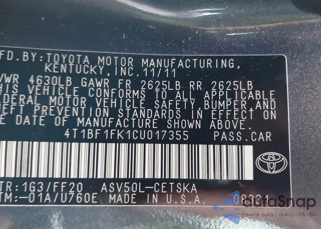 4T1BF1FK1CU017355: 43968306