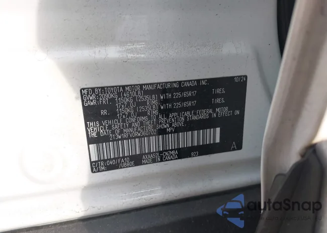 2T3W1RFV0RW360702: 43967377