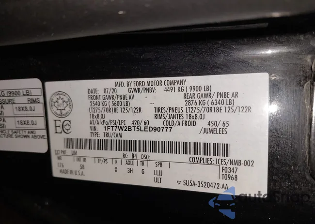 1FT7W2BT5LED90777: 43967393