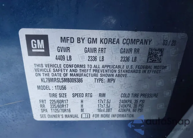 KL79MRSL5MB009386: 43967433