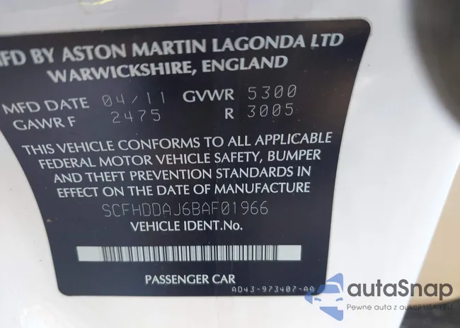 SCFHDDAJ6BAF01966: 43967627