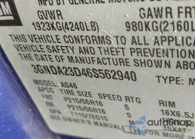 3GNDA23D46S562940: 43967690