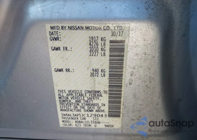 1N4AL3AP5JC129043: 43968774