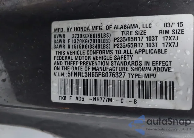 5FNRL5H65FB076327: 43968778