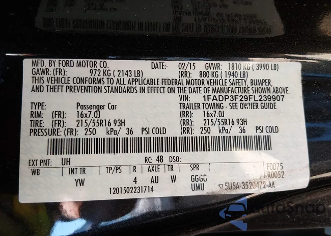 1FADP3F29FL239907: 43968913