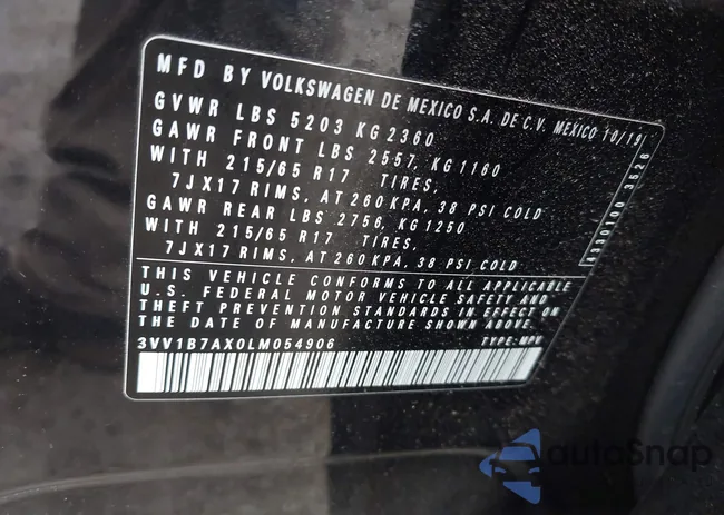 3VV1B7AX0LM054906: 43968970