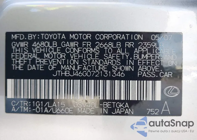 JTHBJ46G072131346: 43969035