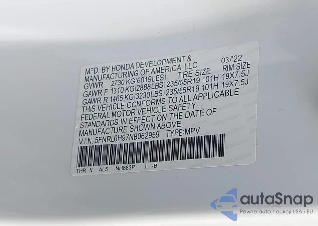 5FNRL6H97NB062959: 43969133