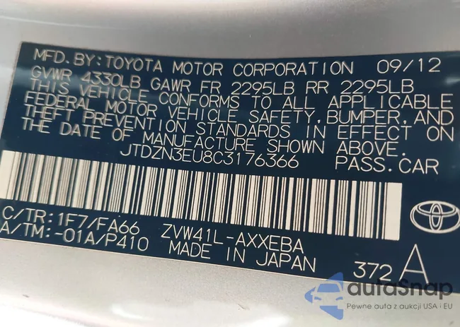 JTDZN3EU8C3176366: 43969212