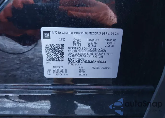 3GNKBJRS3MS516033: 43968376