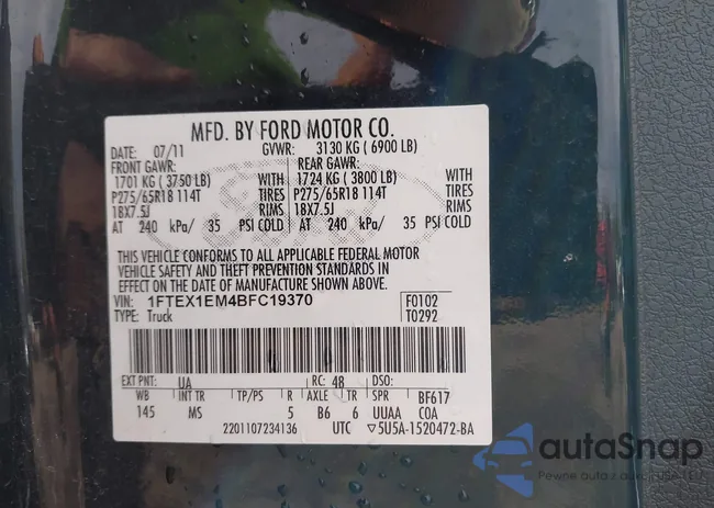 1FTEX1EM4BFC19370: 43968619