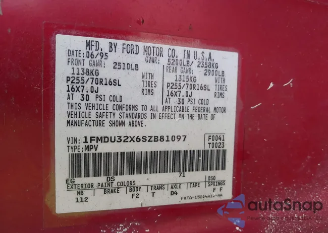 1FMDU32X6SZB81097: 43969826