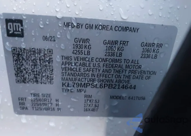 KL79MPSL6PB214644: 43969917