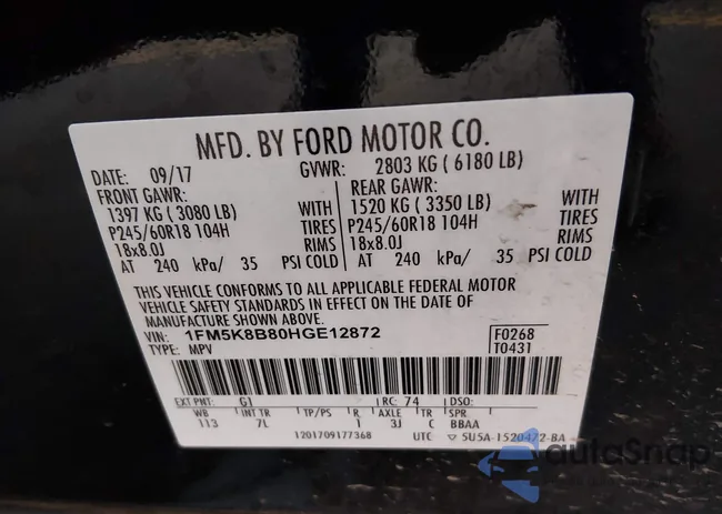 1FM5K8B80HGE12872: 43969935