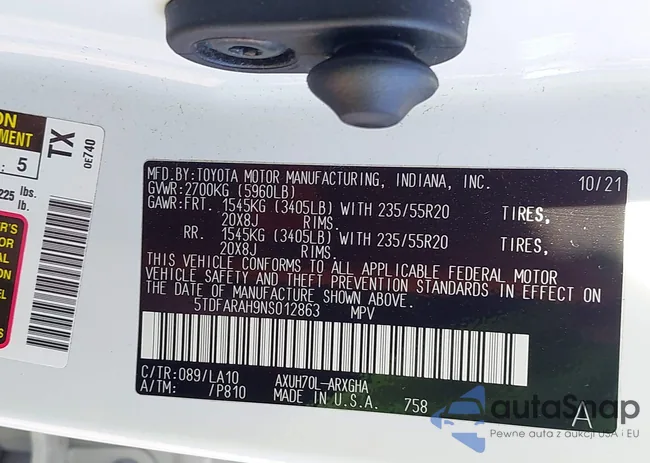 5TDFARAH9NS012863: 43969963