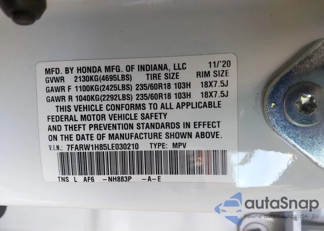 7FARW1H85LE030210: 43969983