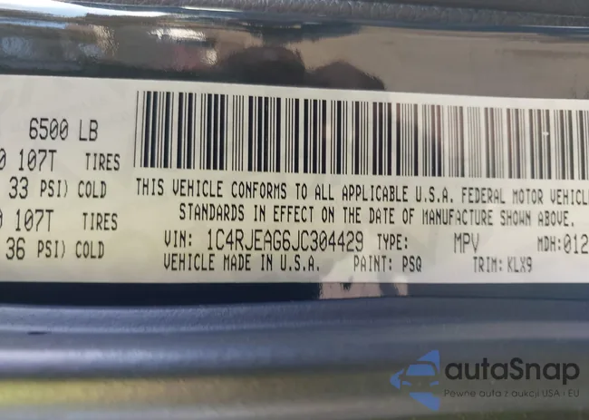 1C4RJEAG6JC304429: 43970003