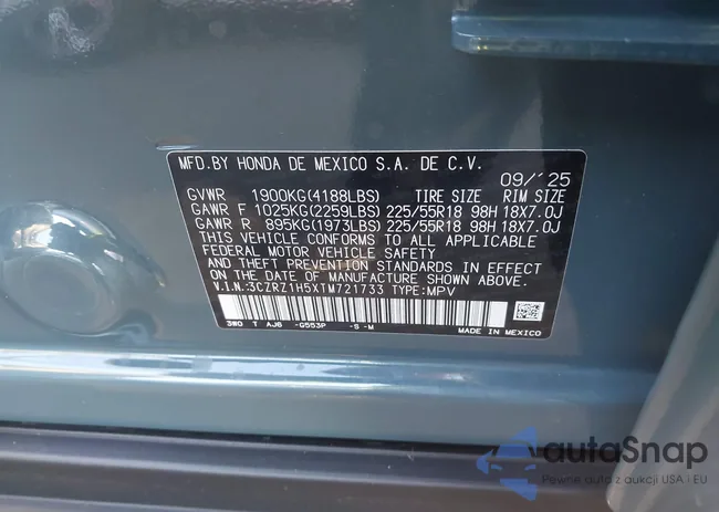 3CZRZ1H5XTM721733: 43970007