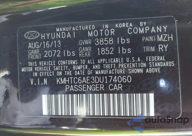 KMHTC6AE3DU174060: 43970039