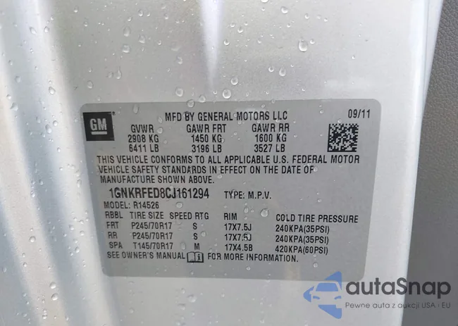 1GNKRFED8CJ161294: 43970164