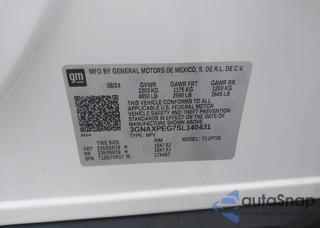 3GNAXPEG7SL140431: 43970180