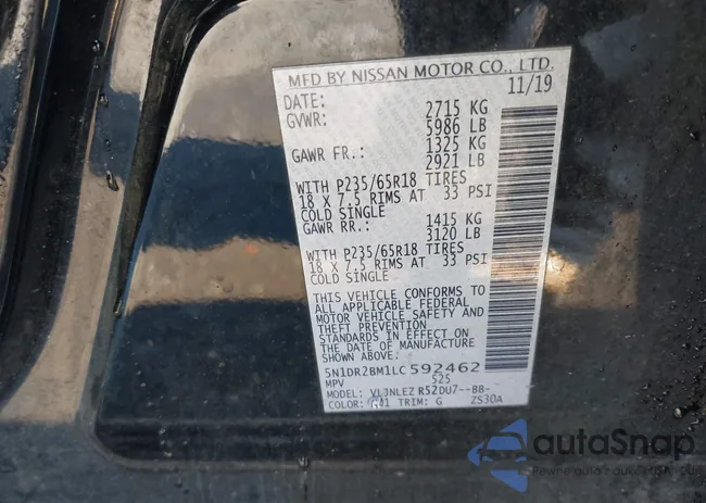 5N1DR2BM1LC592462: 43970250