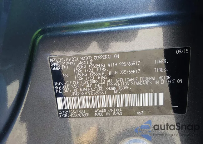 JTMBFREV7FD169580: 43970322