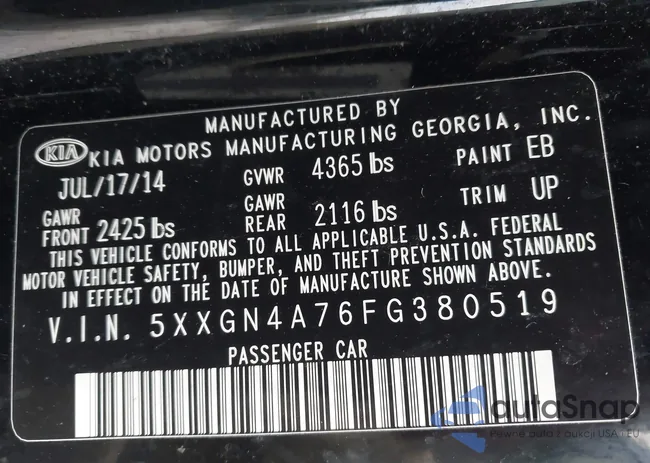 5XXGN4A76FG380519: 43970329