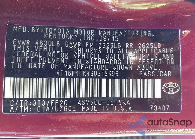 4T1BF1FK4GU515698: 43969456