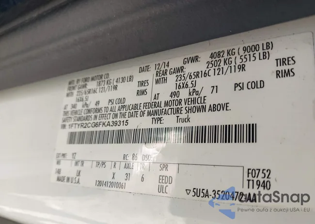 1FTYR2CG6FKA39315: 43969483