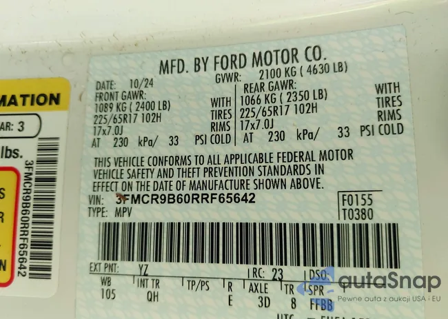 3FMCR9B60RRF65642: 43969684