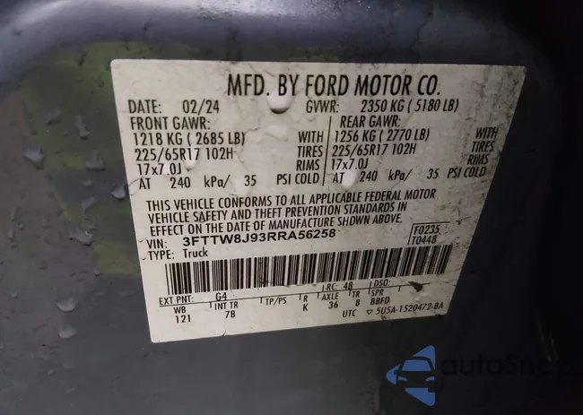 3FTTW8J93RRA56258: 43969741