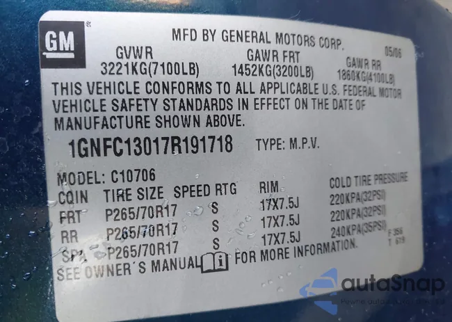 1GNFC13017R191718: 43970743